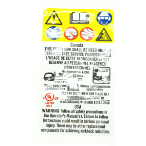 Husqvarna label.caution warningsign eu-r